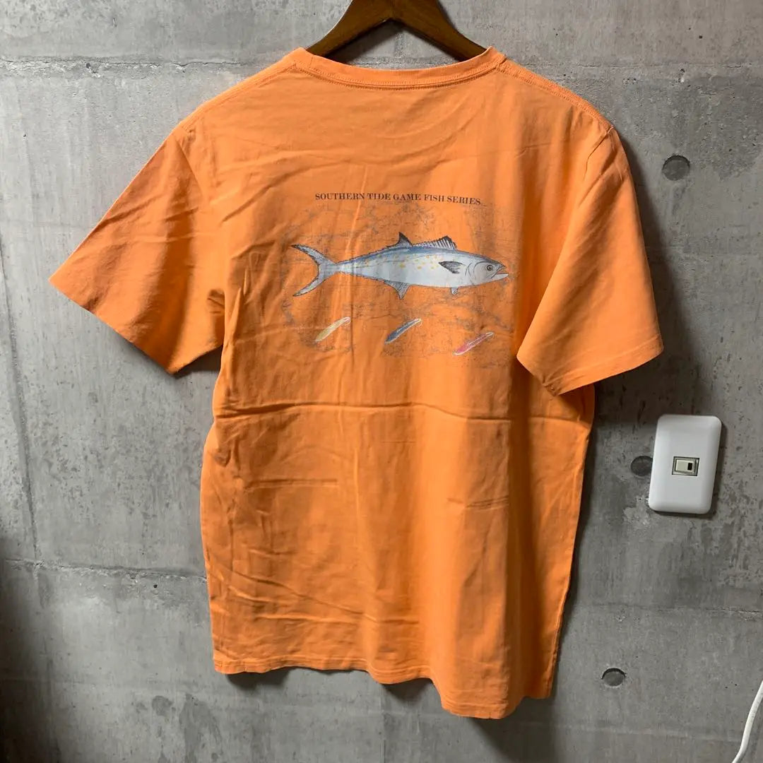 T-shirt 00s Vintage Casual Fish Poke T Loose-dobo Used clothing F47