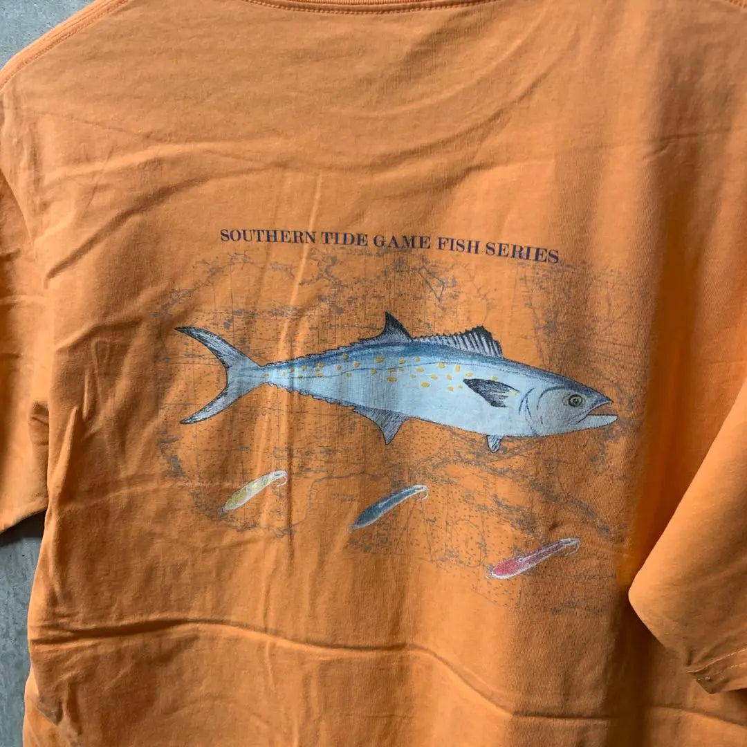 T-shirt 00s Vintage Casual Fish Poke T Loose-dobo Used clothing F47