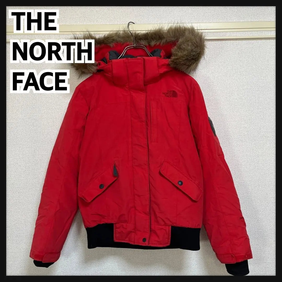 North Face] McMade Bomber Jacket Down Red Shoulder Logo Fake Far 2R | ノースフェイス】マクマードボンバージャケット　ダウン赤　肩ロゴフェイクファー２R