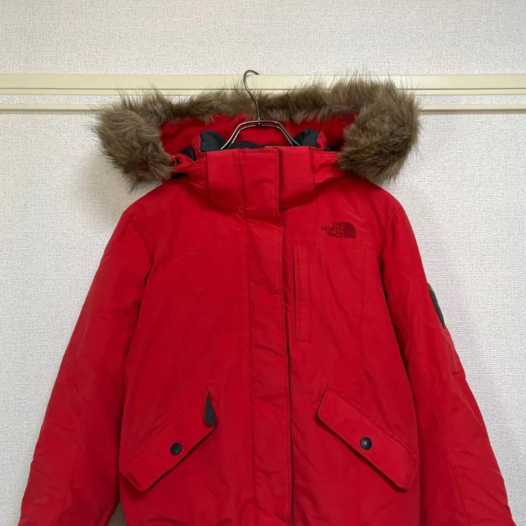 North Face] McMade Bomber Jacket Down Red Hombro Logo Fake Far 2R | ノースフェイス】マクマードボンバージャケット ダウン赤 肩ロゴフェイクファー２R