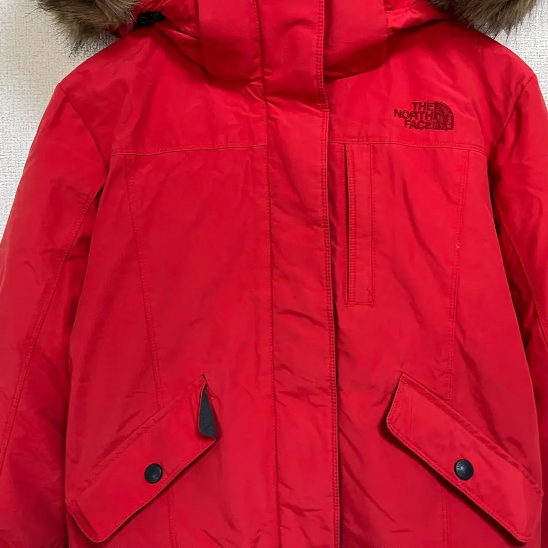 North Face] McMade Bomber Jacket Down Red Shoulder Logo Fake Far 2R | ノースフェイス】マクマードボンバージャケット　ダウン赤　肩ロゴフェイクファー２R