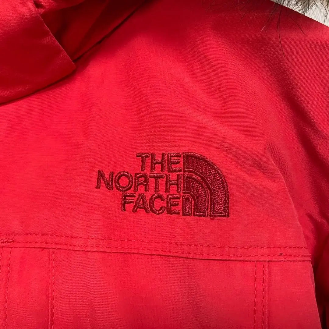 North Face] McMade Bomber Jacket Down Red Shoulder Logo Fake Far 2R | ノースフェイス】マクマードボンバージャケット　ダウン赤　肩ロゴフェイクファー２R