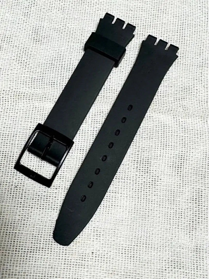 [17mm] SWATCH Rubber Belt Band Black