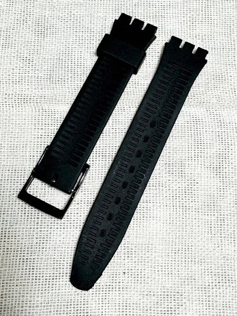 [17mm] SWATCH Rubber Belt Band Black