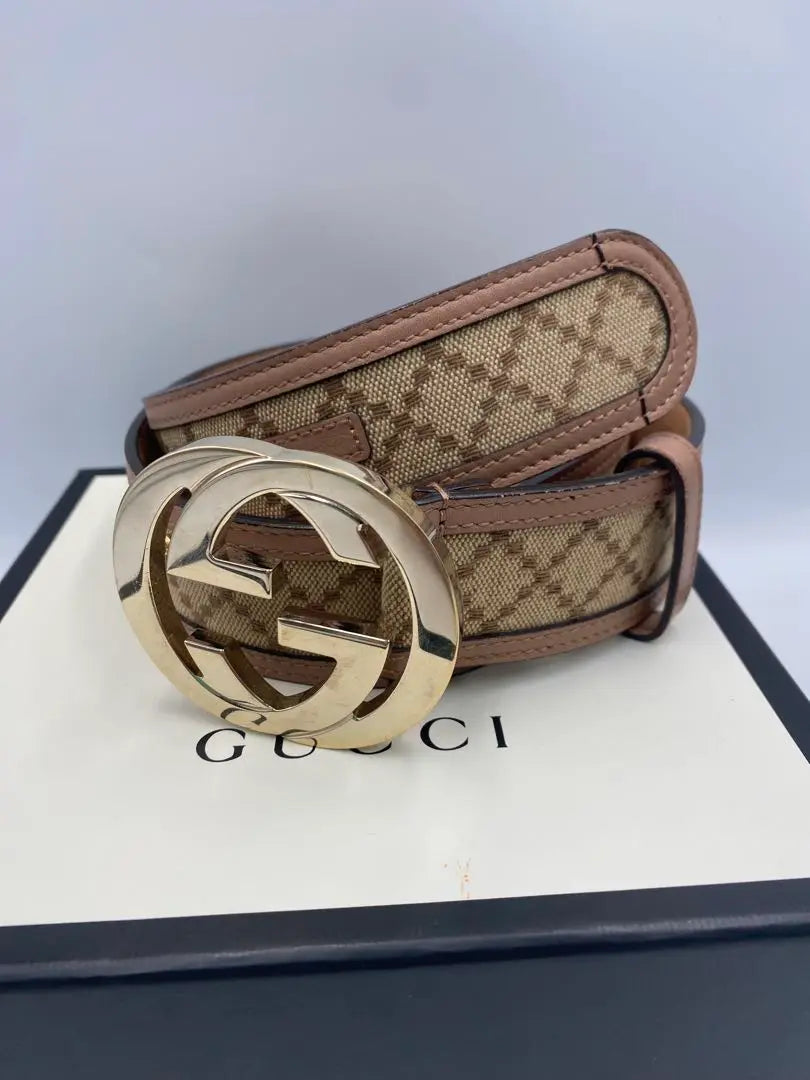 ️ Good condition!! ️GUCCI✨Interlocking Leather Belt Unix