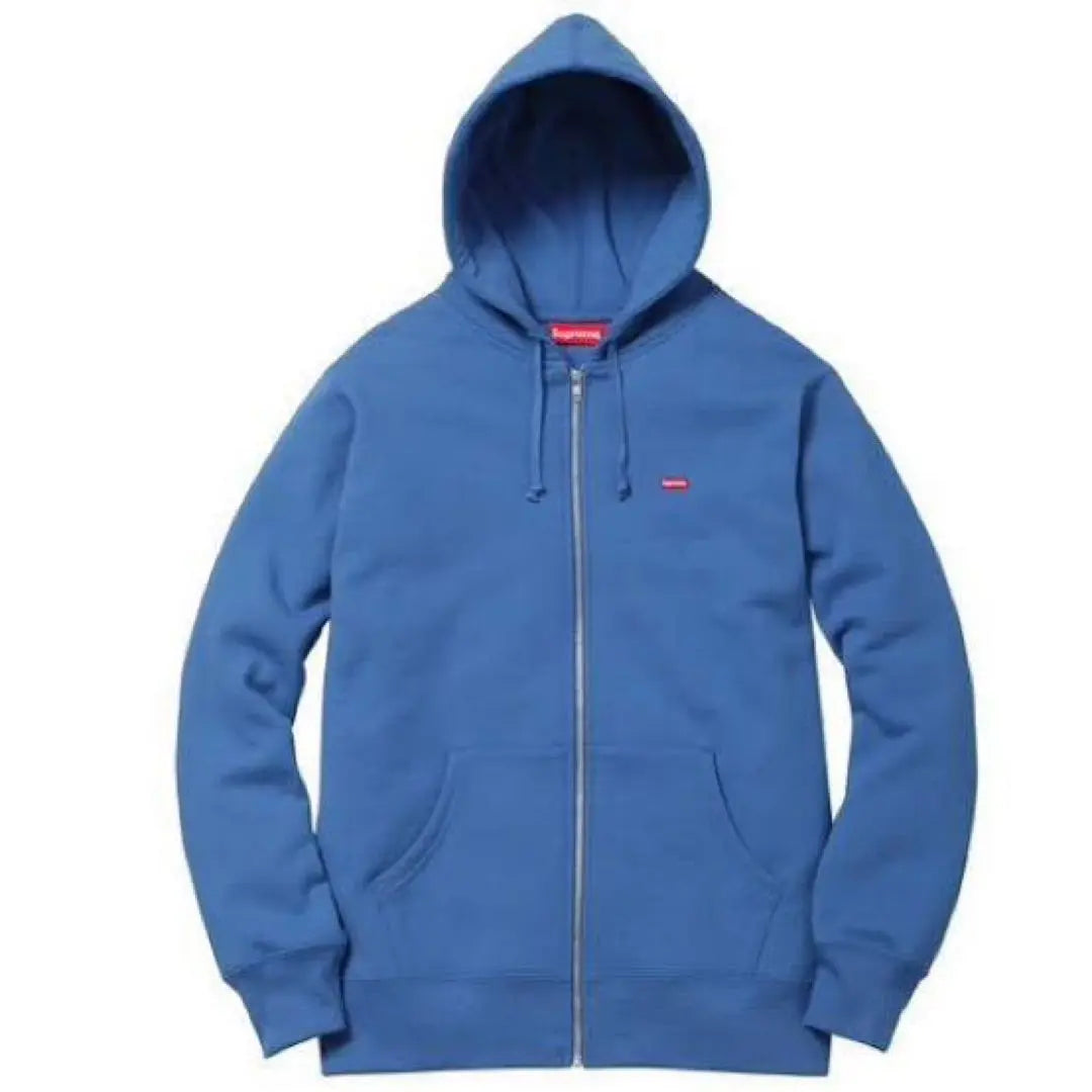 supreme zip-up hoodie blue small box logo