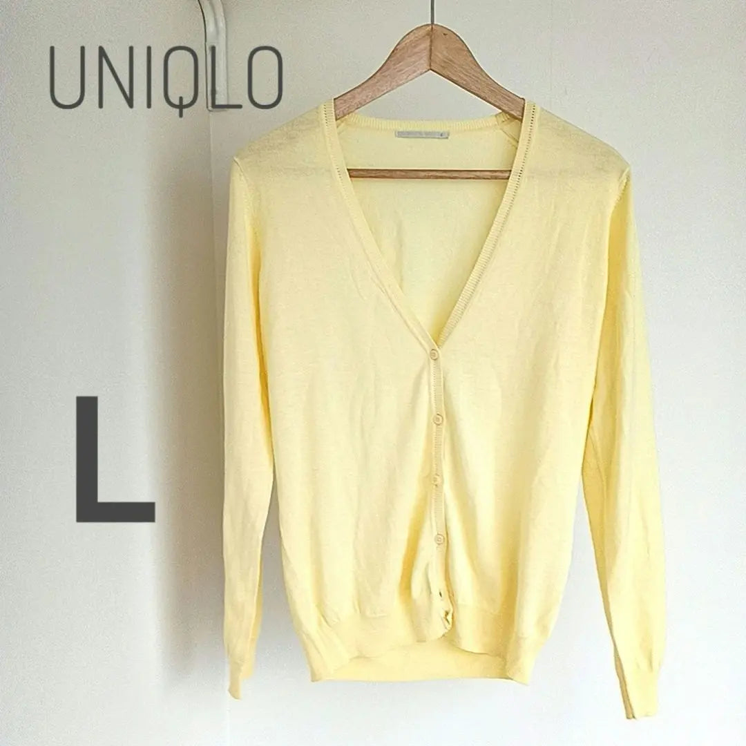 Uniqlo Good condition V-neck cardigan L yellow 246-6