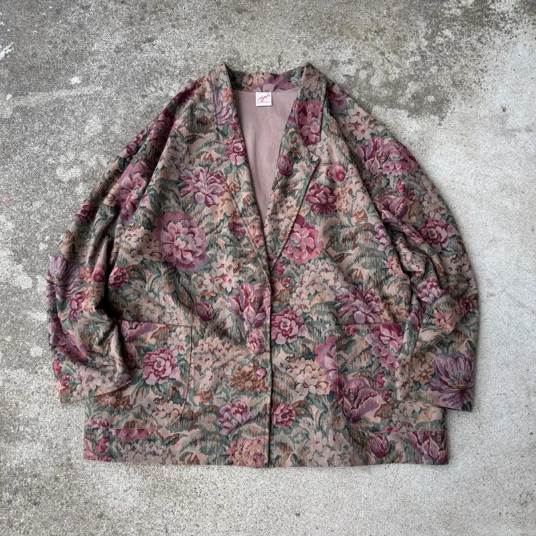 Chaqueta entallada GW+ de los años 90 con estampado de flores