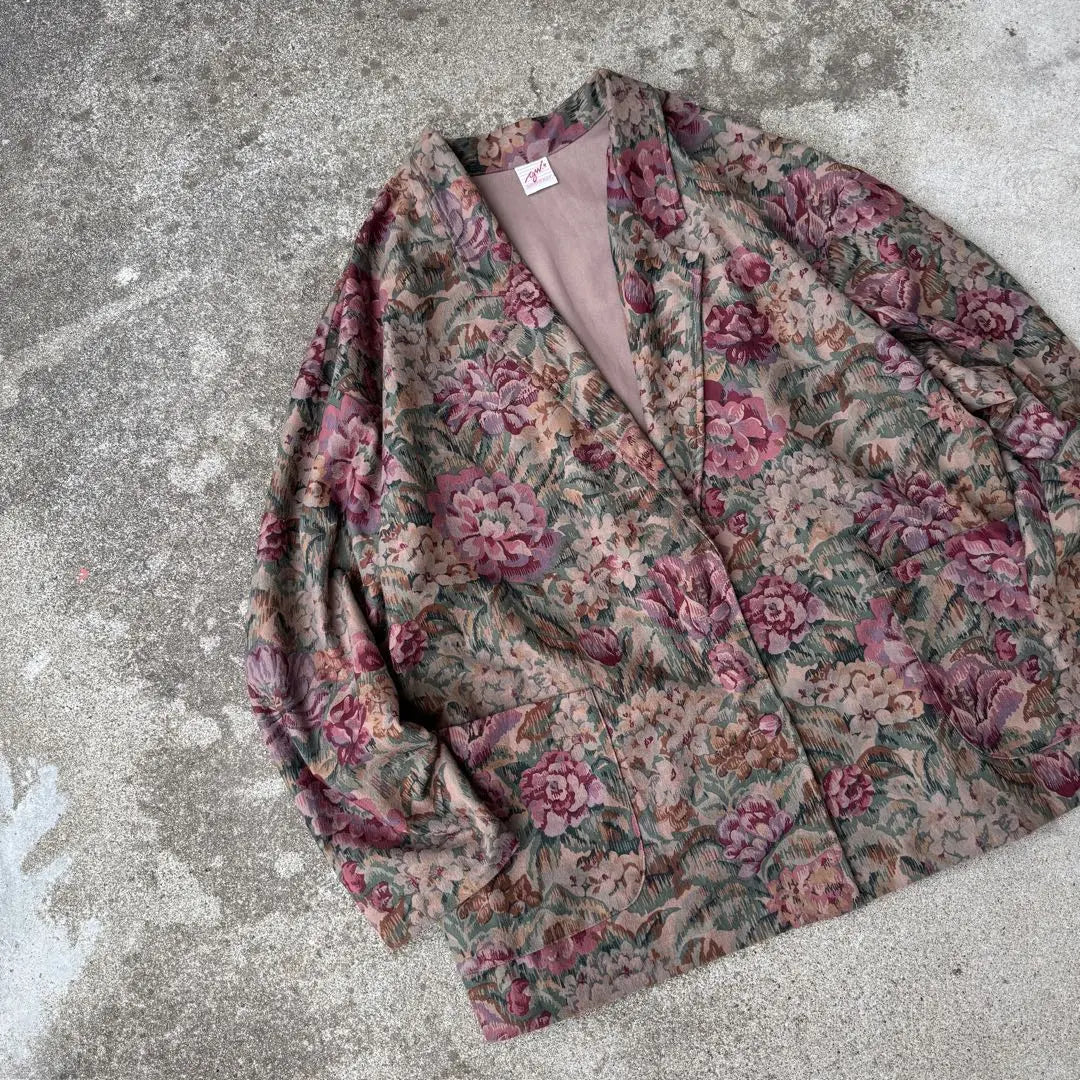 Chaqueta entallada GW+ de los años 90 con estampado de flores