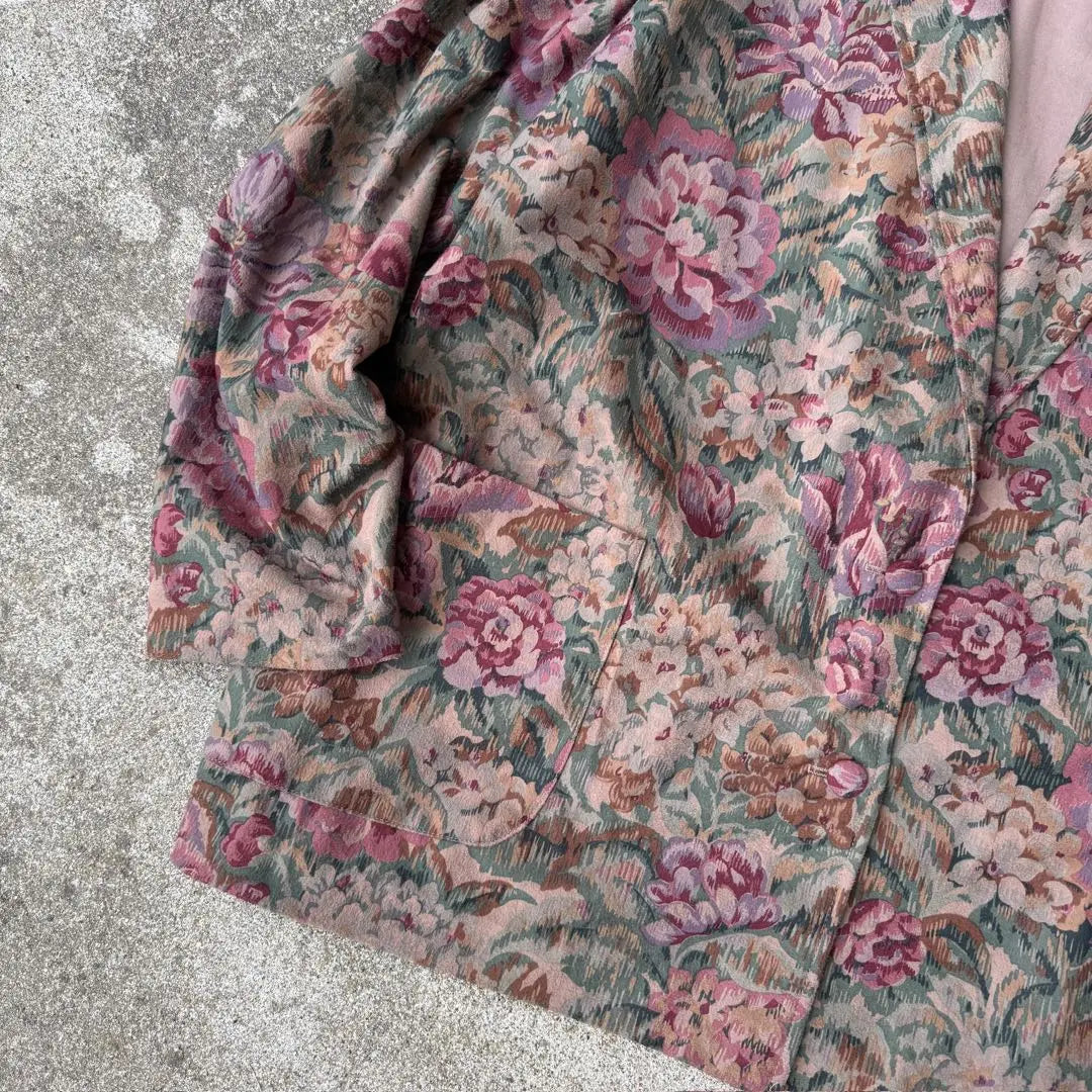 Chaqueta entallada GW+ de los años 90 con estampado de flores