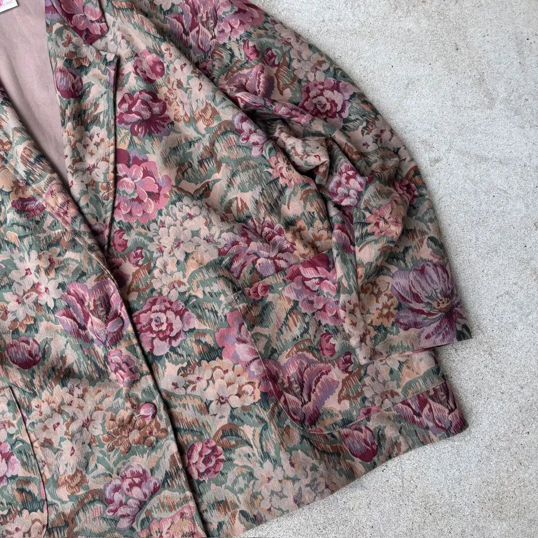 Chaqueta entallada GW+ de los años 90 con estampado de flores