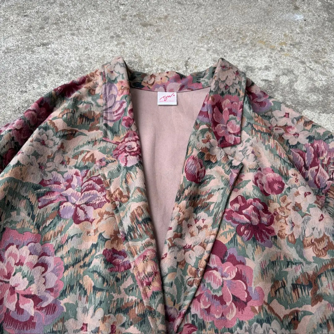 Chaqueta entallada GW+ de los años 90 con estampado de flores