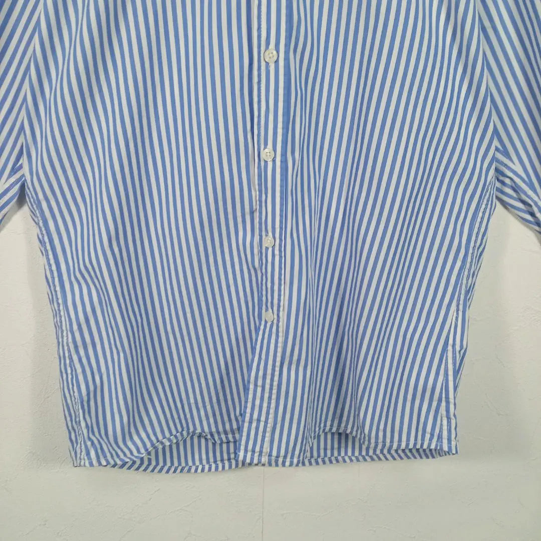 Ralph Lauren Long Sleeve Button Down Shirt Striped Chest Embroidered Logo Ralph