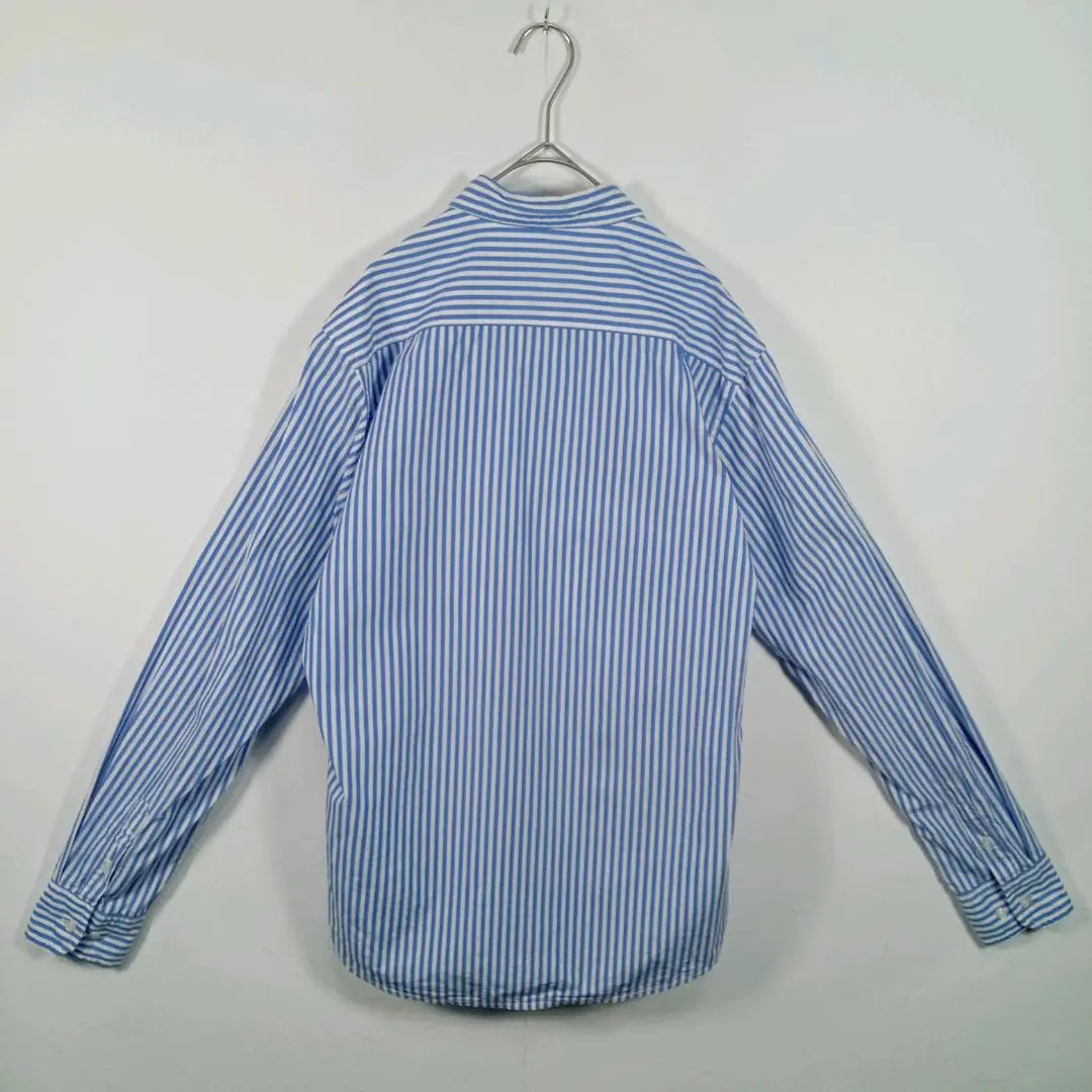 Ralph Lauren Long Sleeve Button Down Shirt Striped Chest Embroidered Logo Ralph