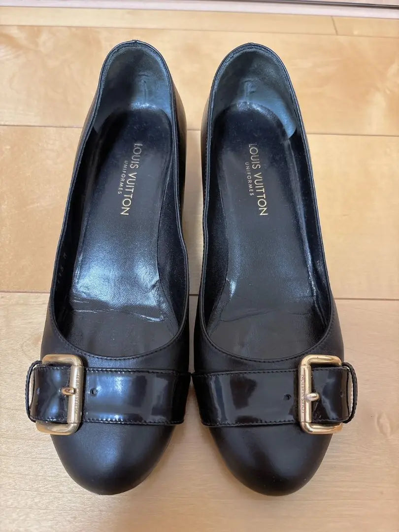 LOUIS VUITTON Pumps Shoes Black Good Condition