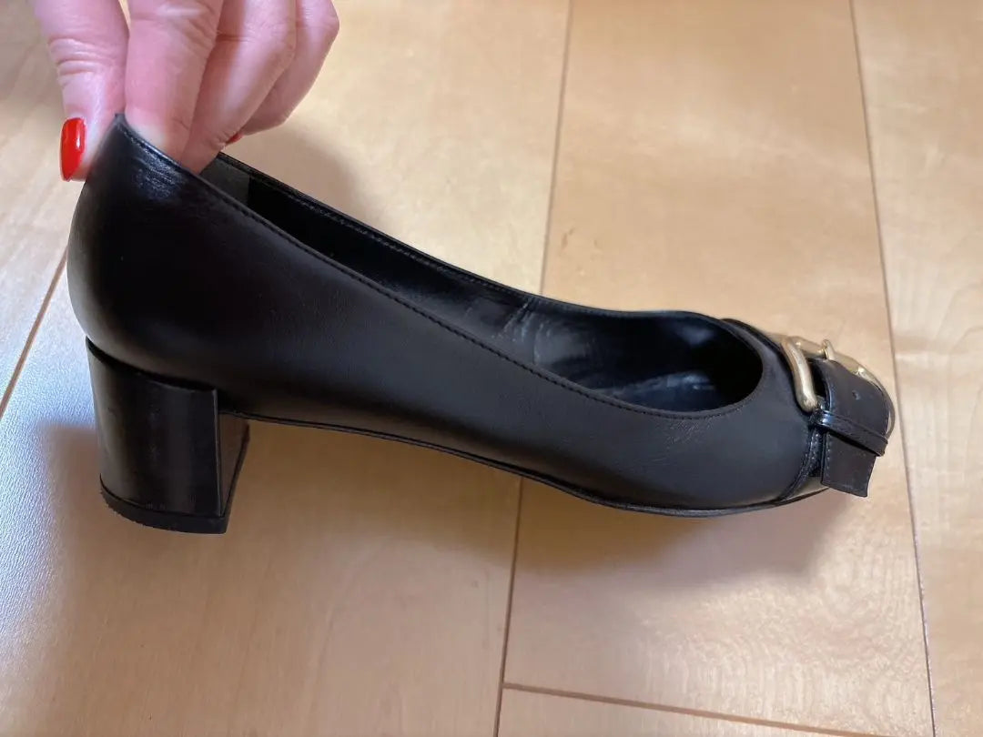 LOUIS VUITTON Pumps Shoes Black Good Condition