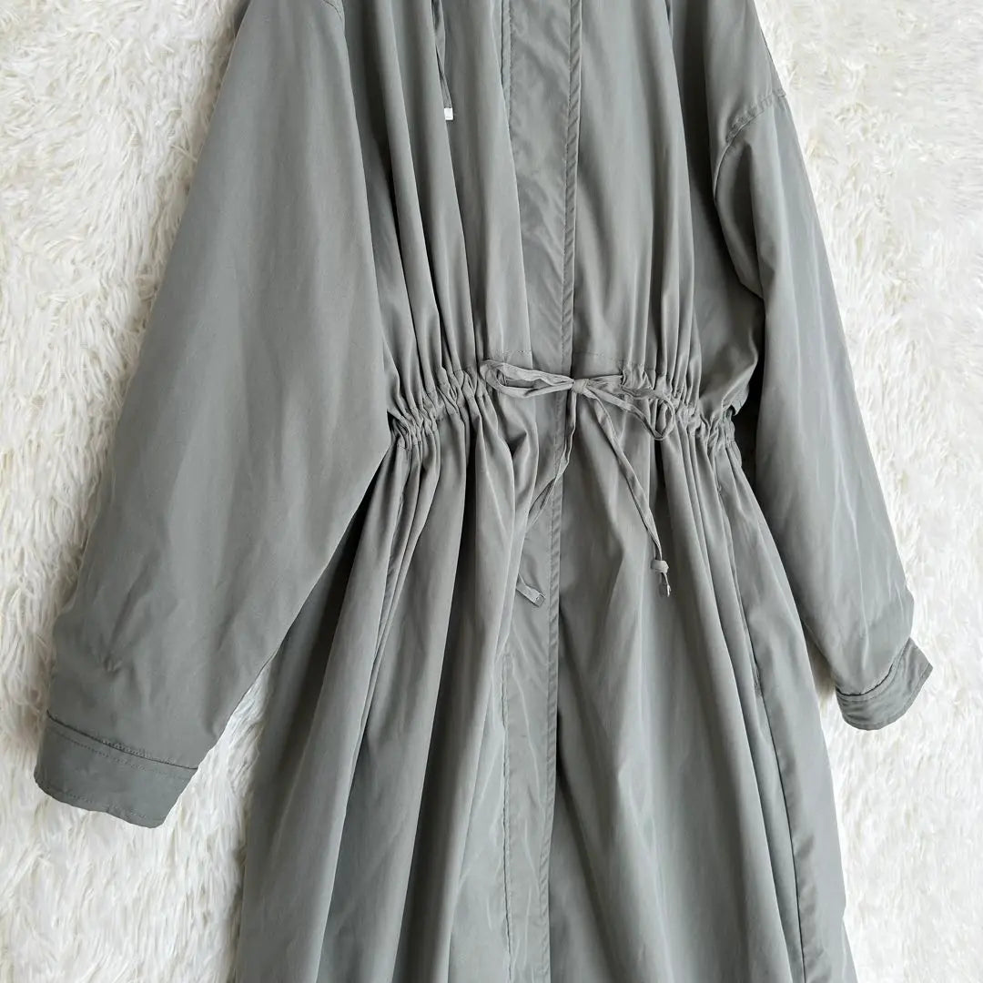 [Chocolafine Robe] Liner with hood Long coat khaki f | 【ショコラフィネローブ】フード付き ライナー ロング コート カーキ F