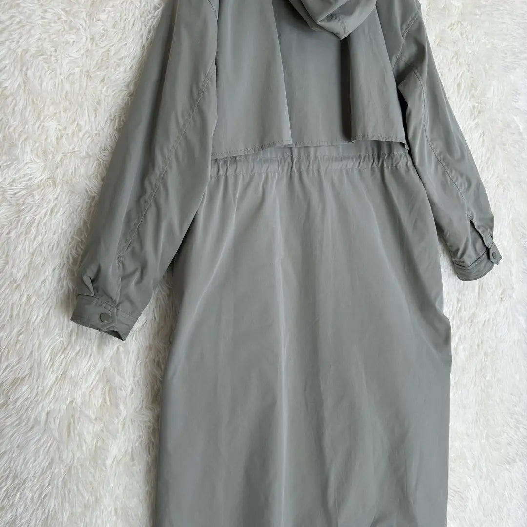 [Chocolafine Robe] Liner with hood Long coat khaki f | 【ショコラフィネローブ】フード付き ライナー ロング コート カーキ F