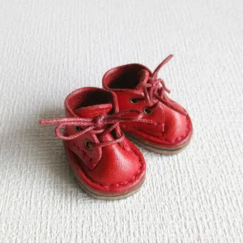 Leather boots for plush toys (small, narrow) Red