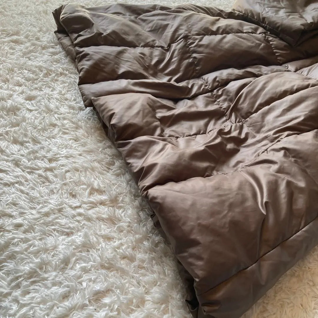 Beautiful condition Theory Luxe Long Down Coat with a hood that can be stored, brown 38