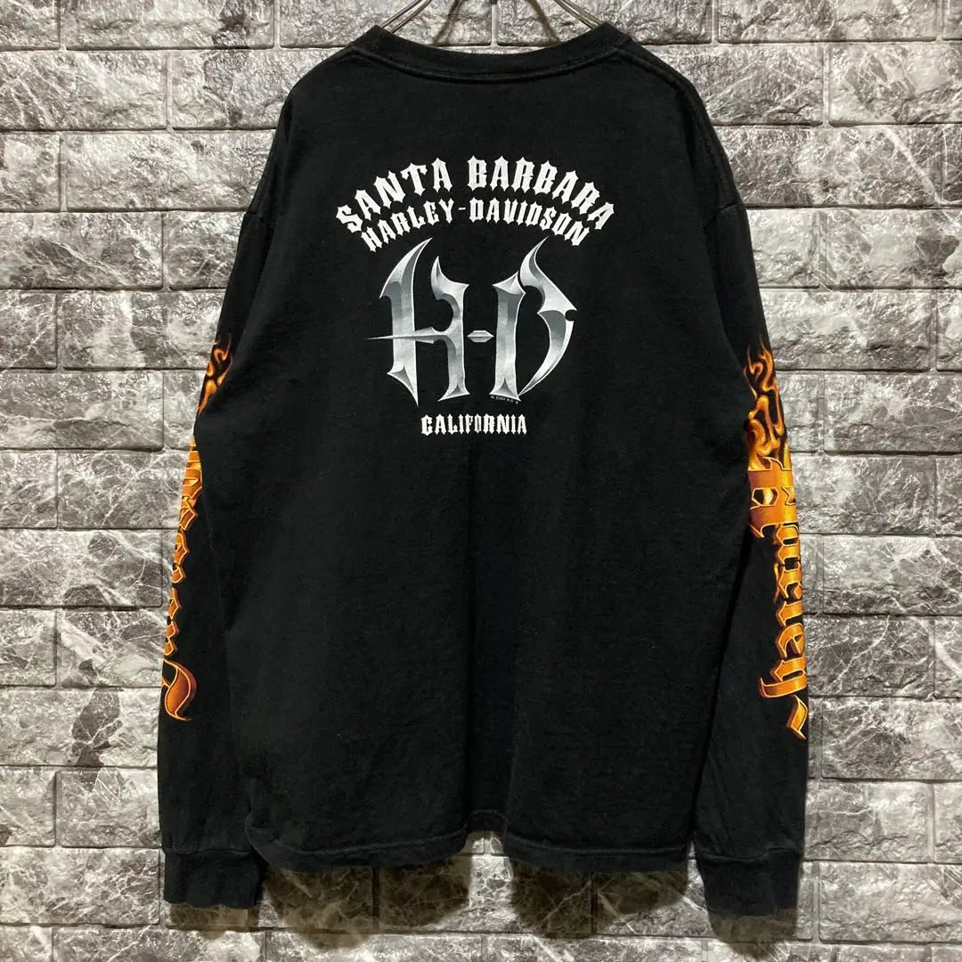 Rare HARLEY DAVIDSON Long T-shirt Harley Davidson CA BLK