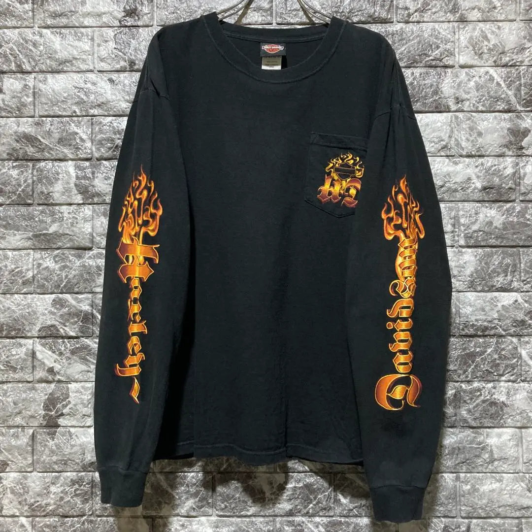 Rare HARLEY DAVIDSON Long T-shirt Harley Davidson CA BLK