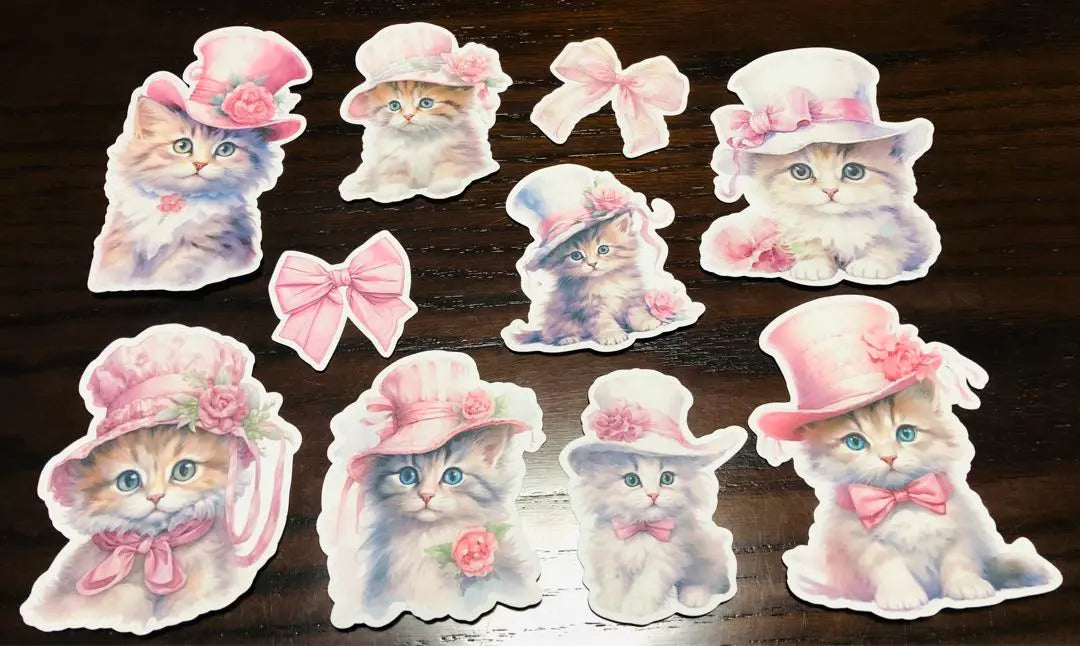 [166]♡Indigo♡Cut material♡《Cat Hat》20 pieces