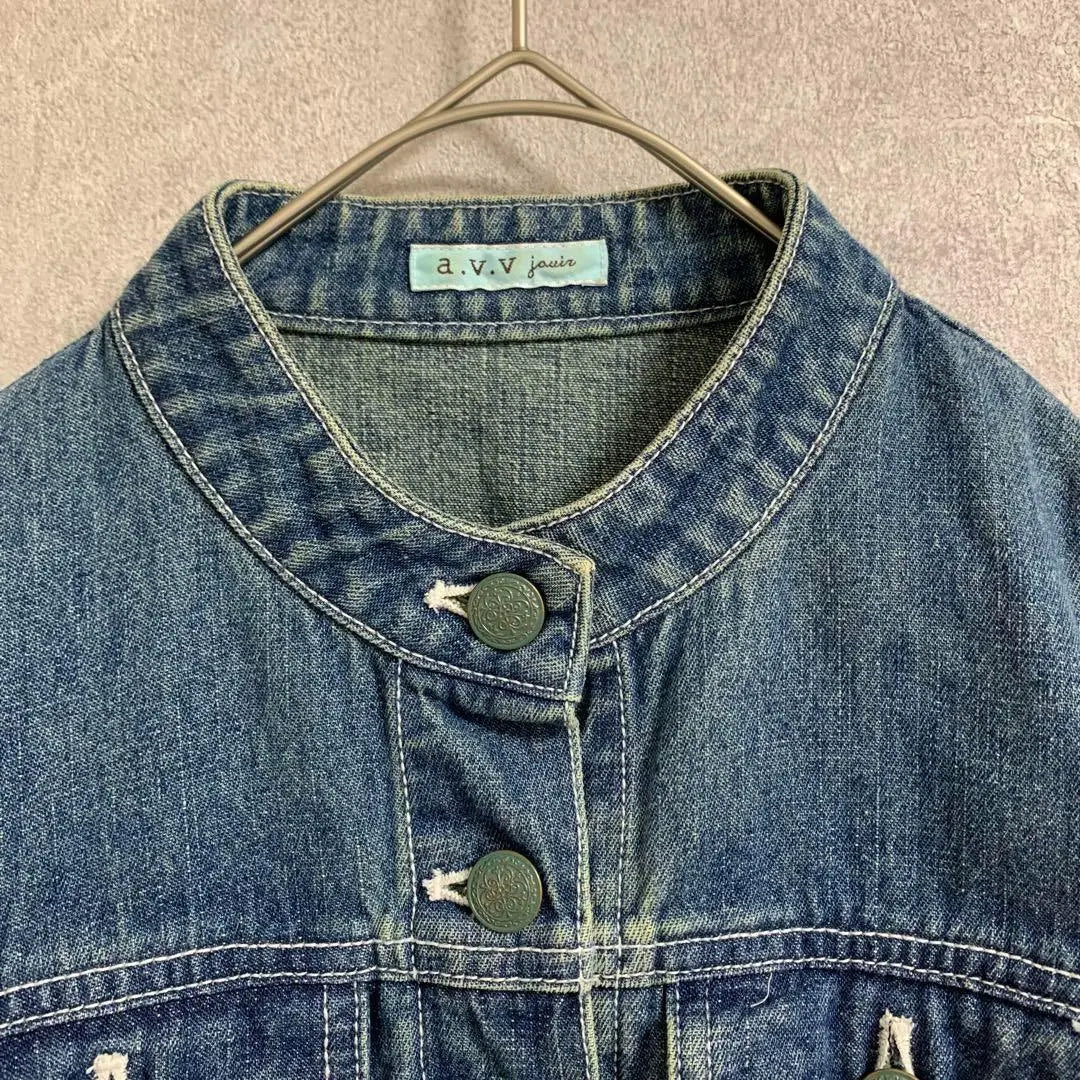 a.v.v jouir Aveve no collar denim jacket G-jacket