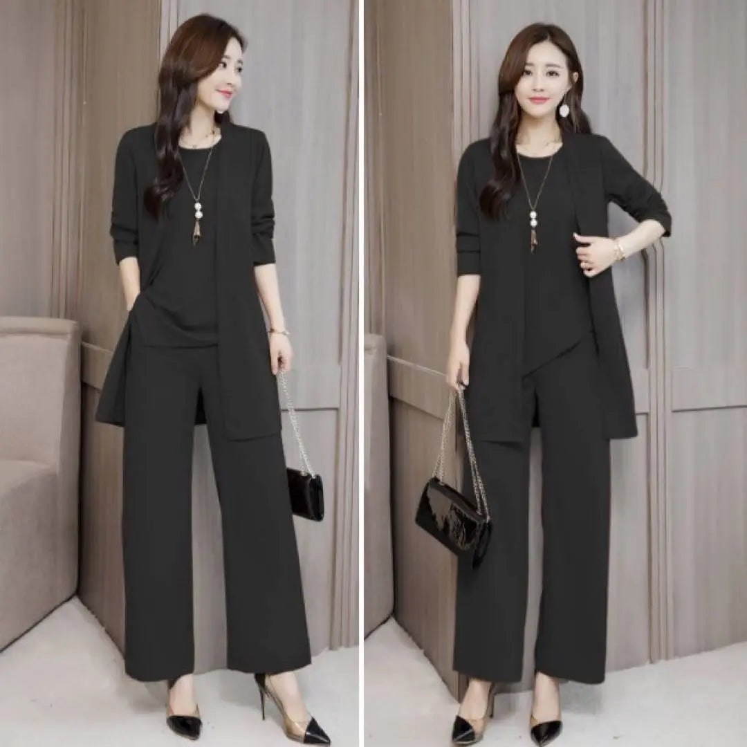 Price reduction Setup Large size neat pants suit 3-piece set