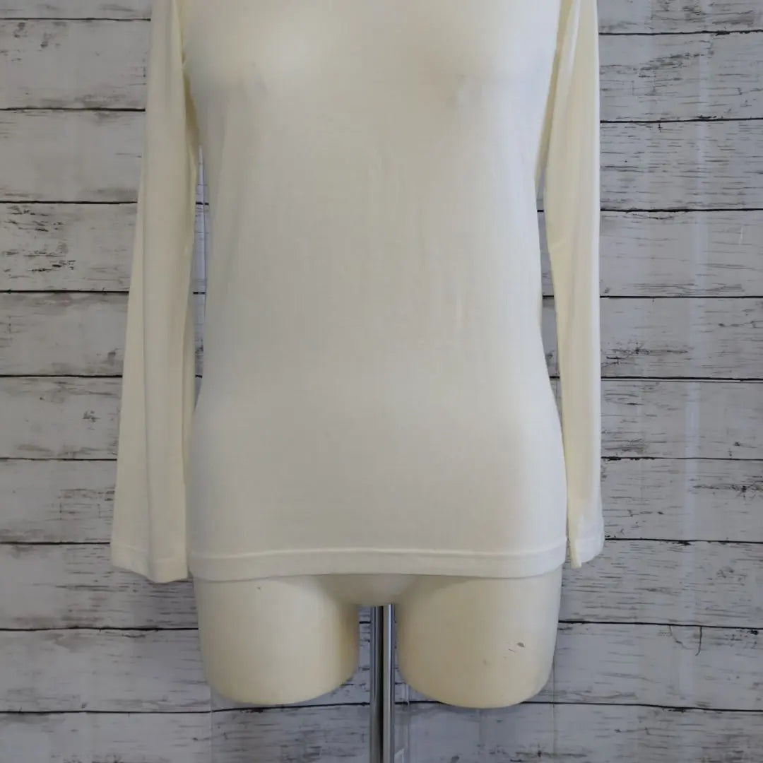 ♡VIS Collar Bead Decoration Long Sleeve Cut and Sew Cream