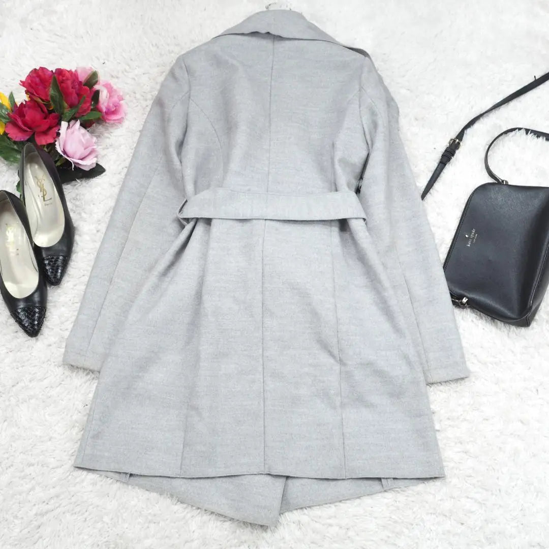 G9475*rienda A-line Ribbon Gown Coat Gray