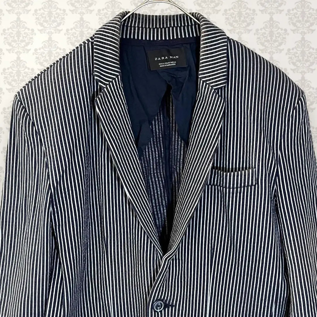 ZARA [M] Tailored jacket stripe is formal stretch zara