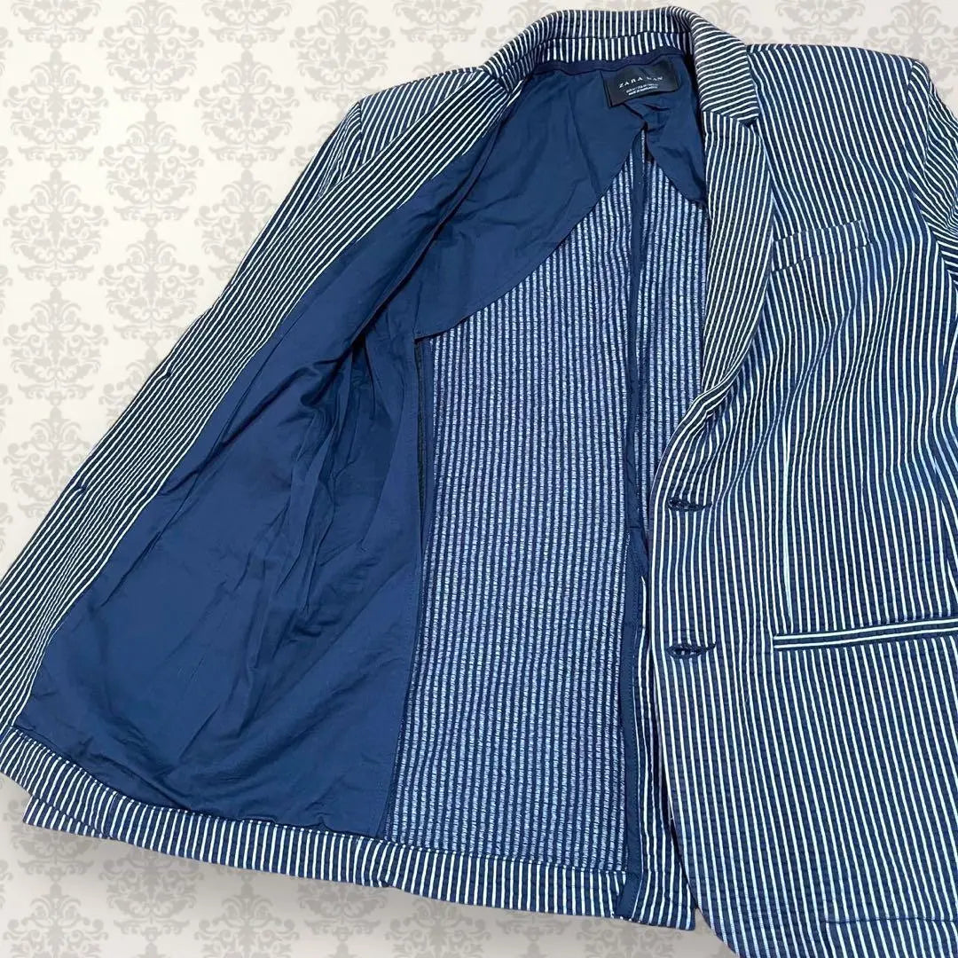 ZARA [M] Tailored jacket stripe is formal stretch zara