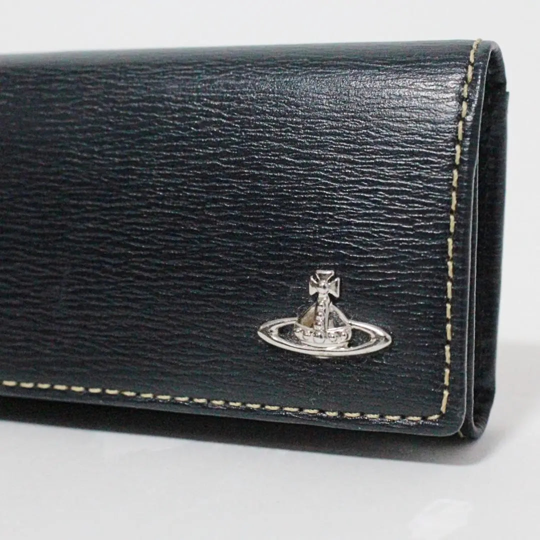 New Vivienne Westwood with key ring, embossed leather, 5-key case, navy