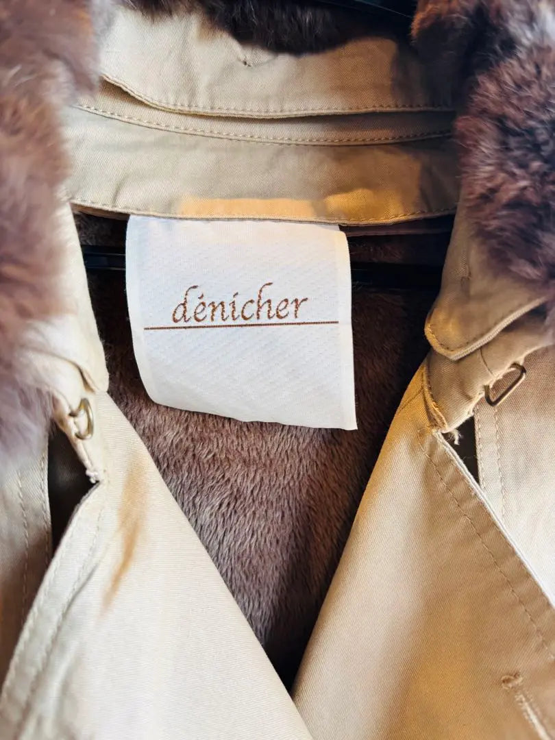 Danish beige trench coat with removable fur