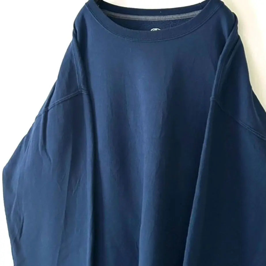 Athletic plain plain sweatshirt sweatshirt L navy navy blue old clothes