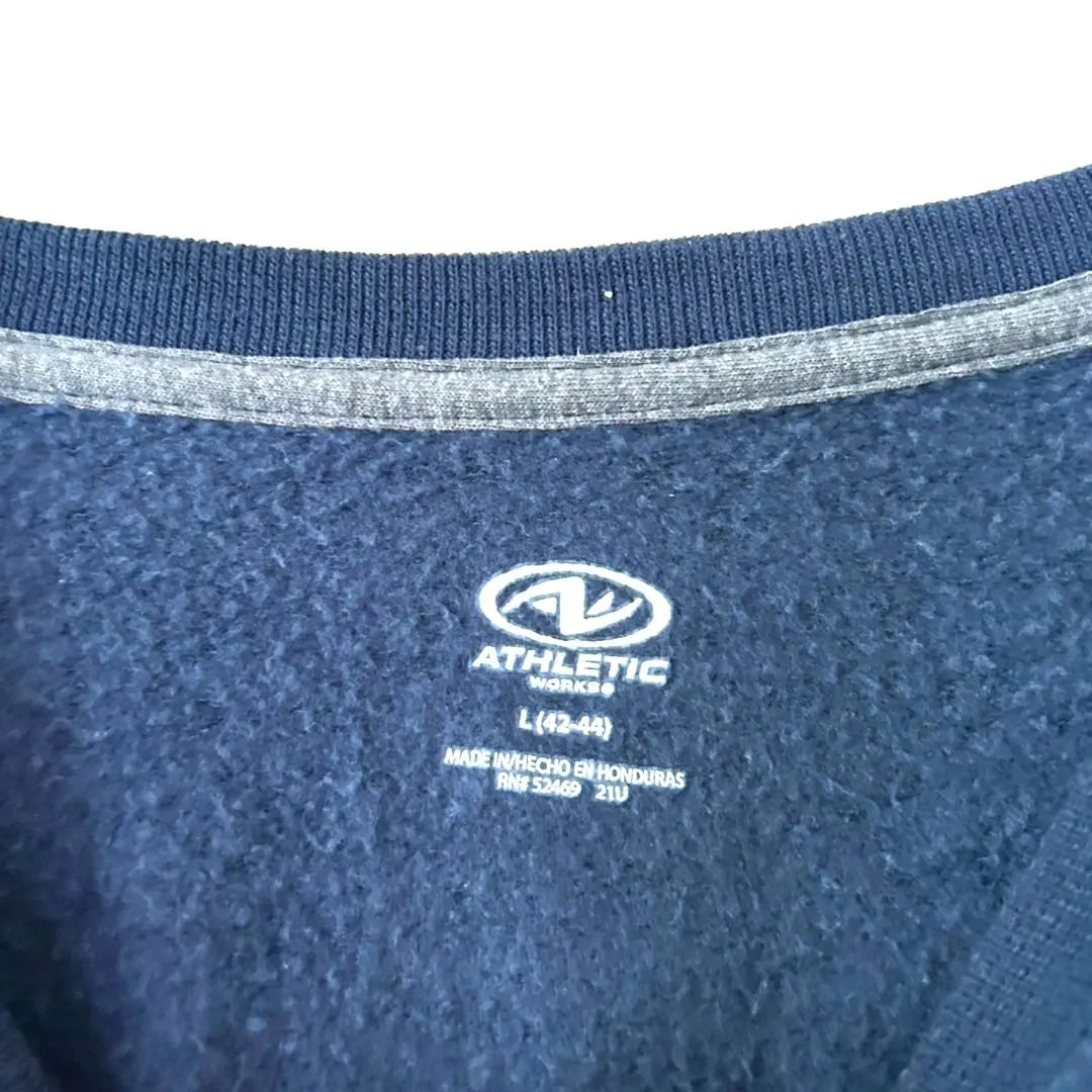 Athletic plain plain sweatshirt sweatshirt L navy navy blue old clothes