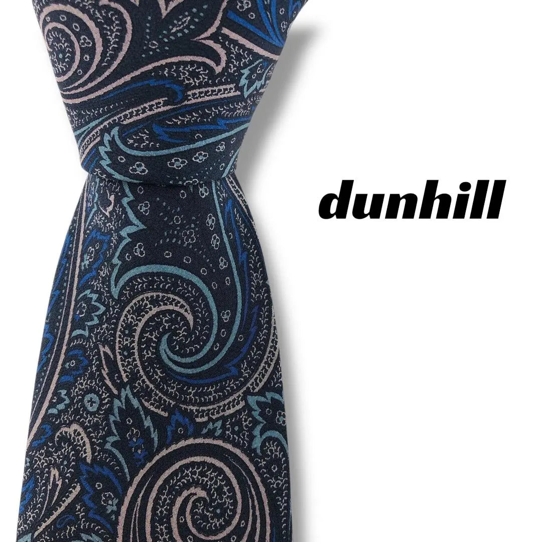 [7043] Good condition! Dunhill tie navy