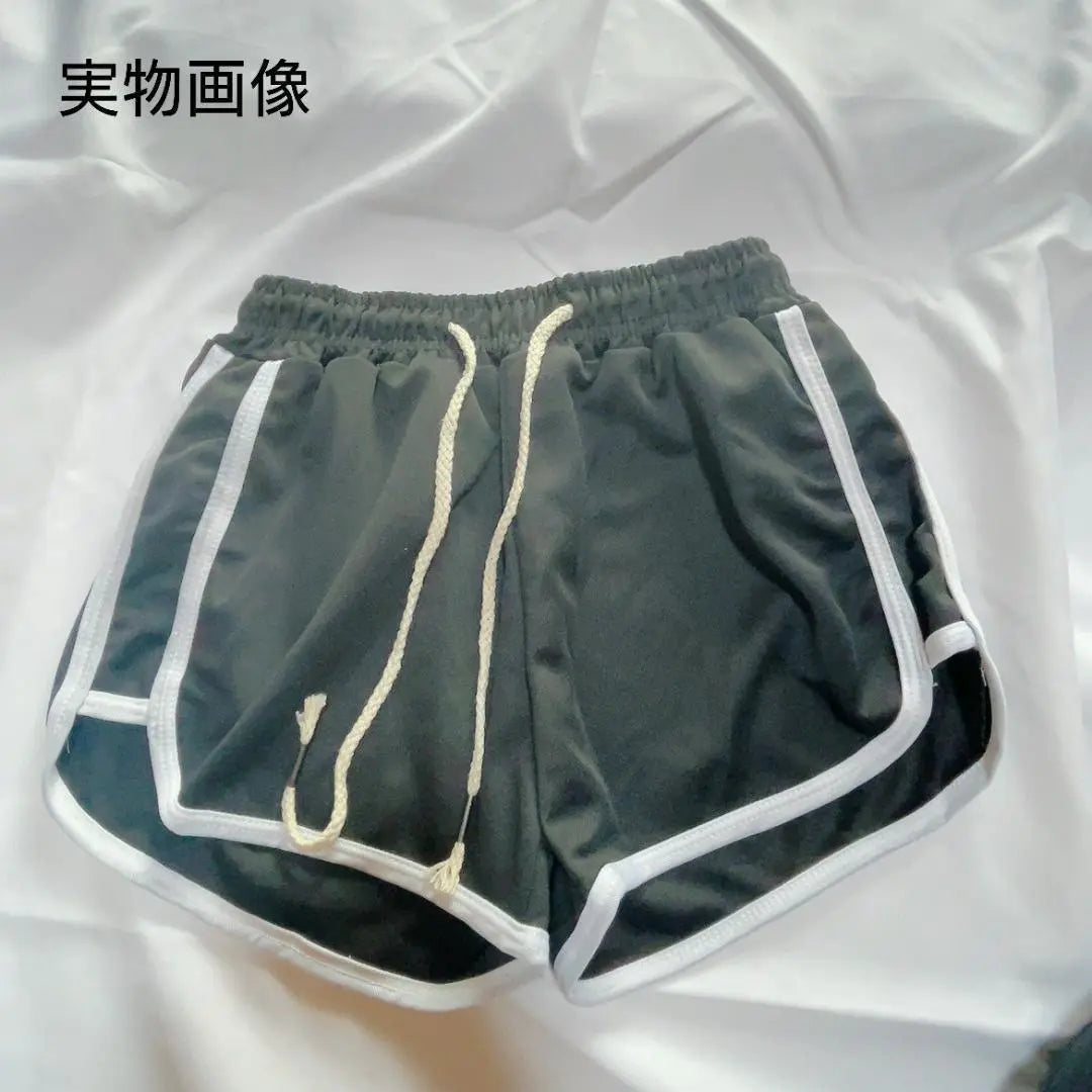 [Set of 2] Black gray lined shorts, shorts, shorts, room wear