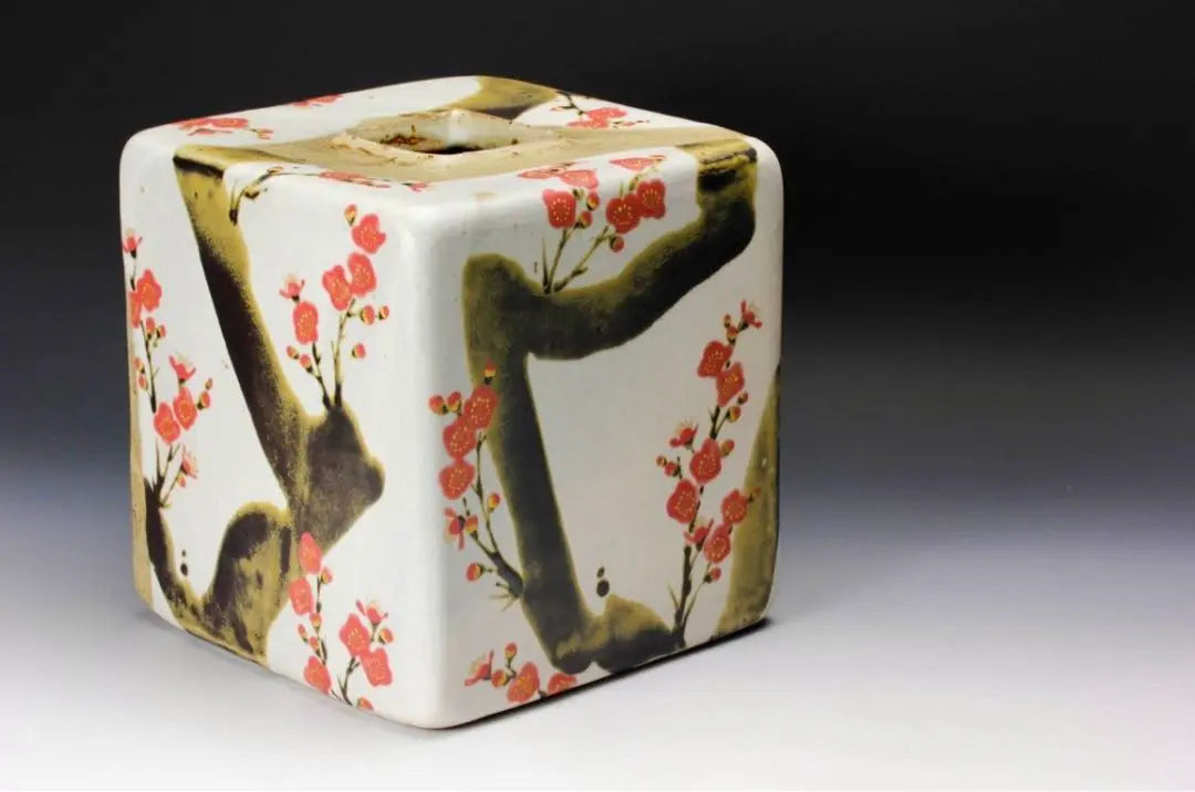 Furukawa Takahisa Glaze-colored plum-style pot Large-scale box, shared fabric