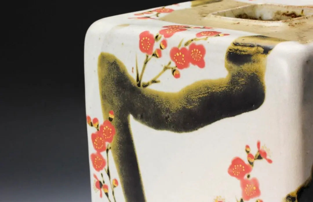 Furukawa Takahisa Glaze-colored plum-style pot Large-scale box, shared fabric