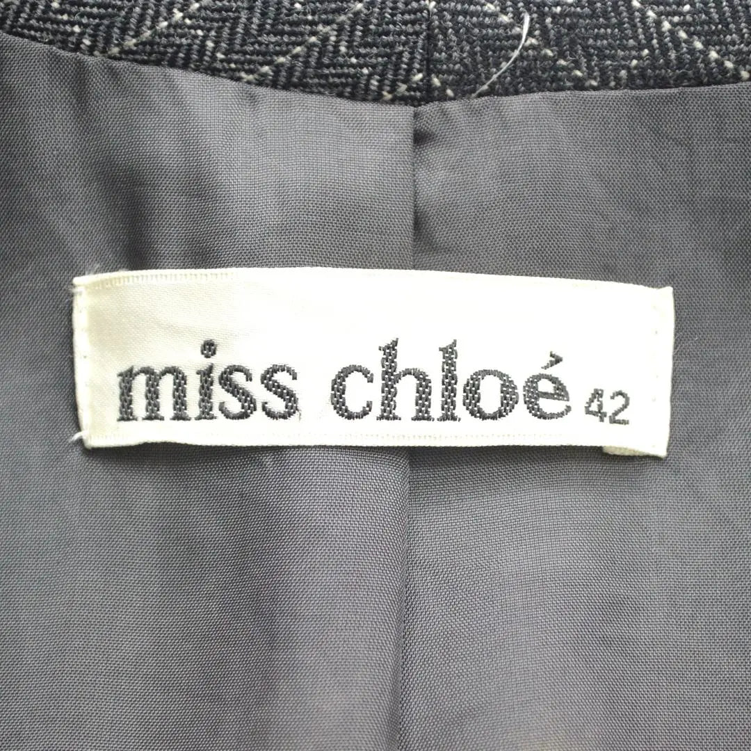 Chaqueta de lana con cuello abierto y estampado de la marca Miss Chloe Miesch Chloe fabricada en Japón, talla L