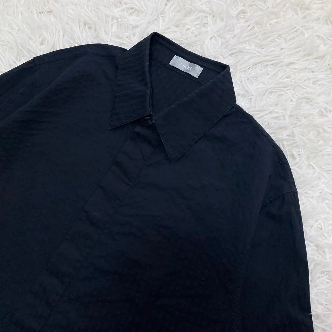 Christian Dior Long Sleeve Shirt Oblique Trotter Logo All-over Pattern Black