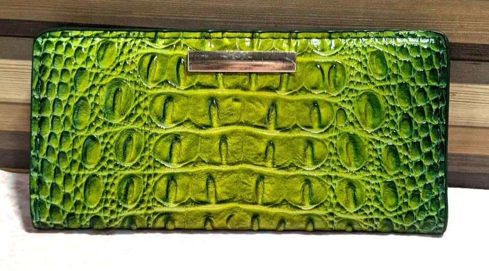 Emerald Green Crocodile Style Long Wallet 19 x 9cm★New, Unused, Vivid★