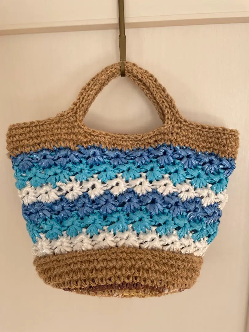 Bolso ecológico de rayas de colores hecho a mano | ハンドメイド・カラフルストライプエコバッグ