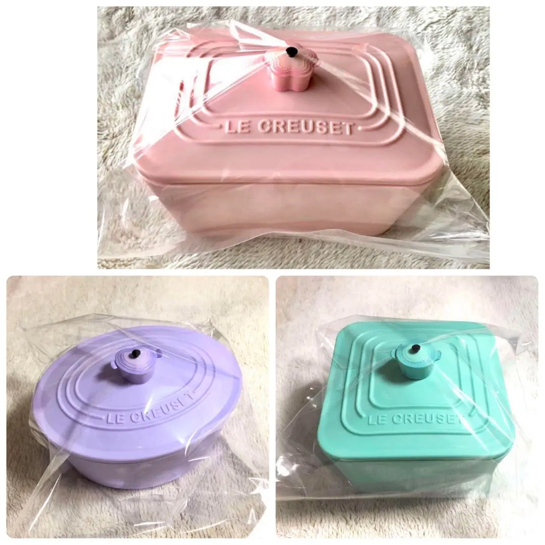 Overseas Le Creuset Lunch Box 3 Points Set Rectan Oval Collaboration Collaboration Products | 海外 ルクルーゼ お弁当箱 3点セット レクタン オーバル カレ コラボ商品