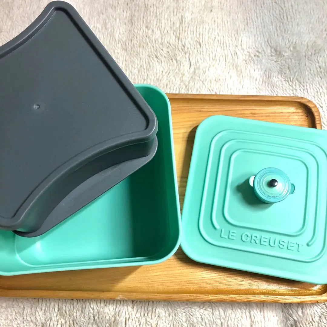 Overseas Le Creuset Lunch Box 3 Points Set Rectan Oval Collaboration Collaboration Products | 海外 ルクルーゼ お弁当箱 3点セット レクタン オーバル カレ コラボ商品