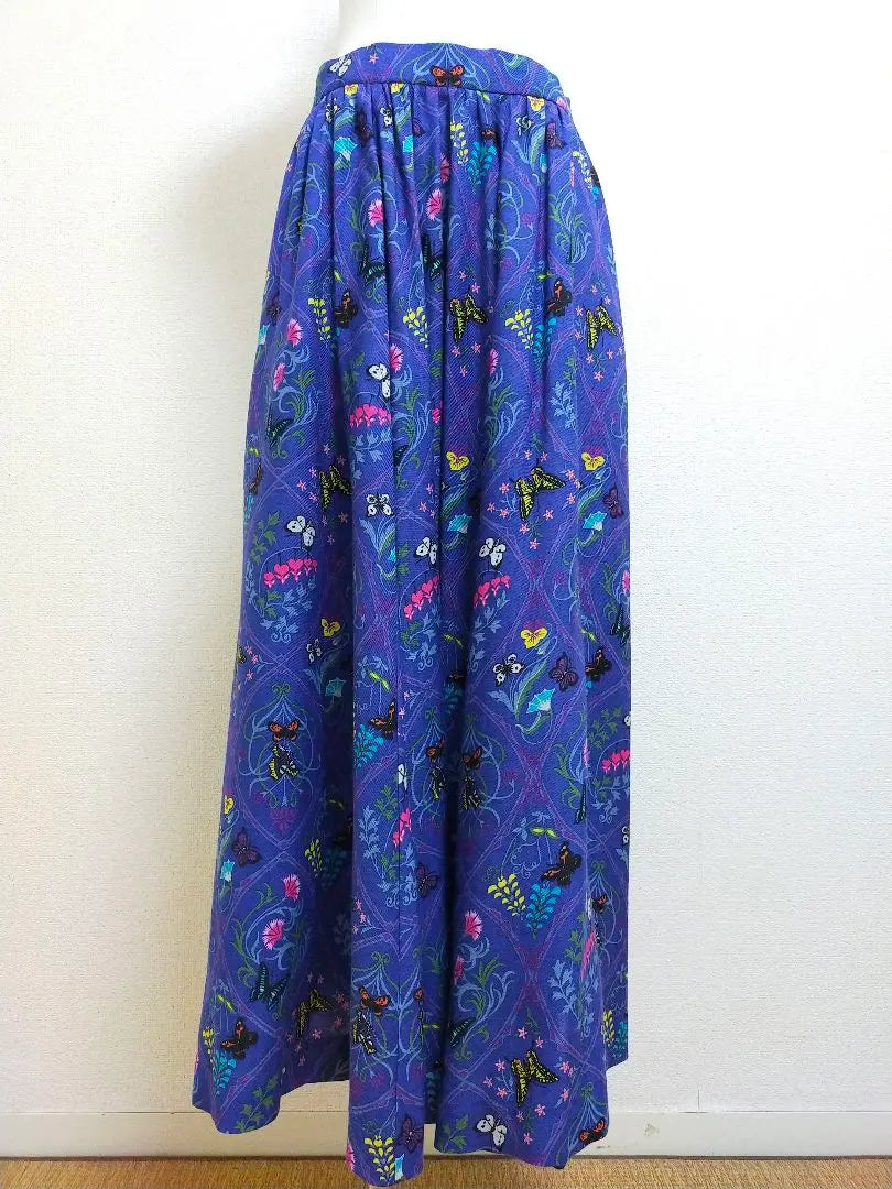 New ☆ Keitamaruyama 2017 Butterfly pattern long skirt, blue