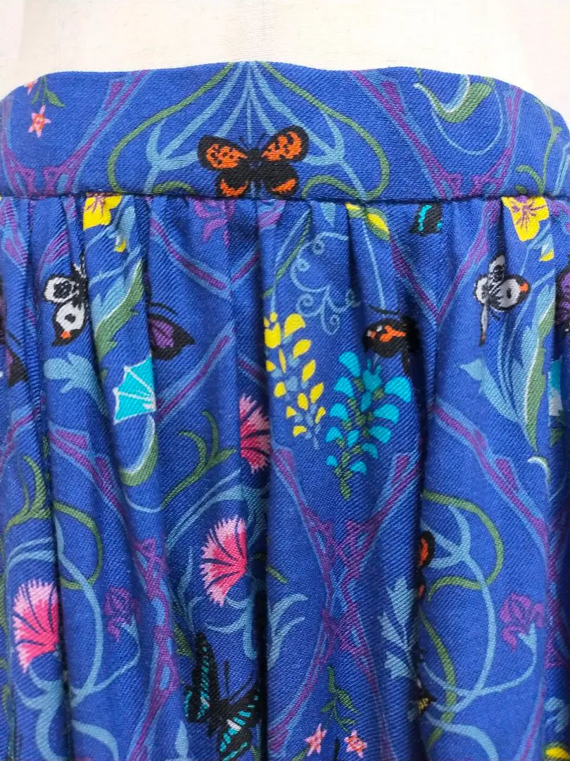 New ☆ Keitamaruyama 2017 Butterfly pattern long skirt, blue