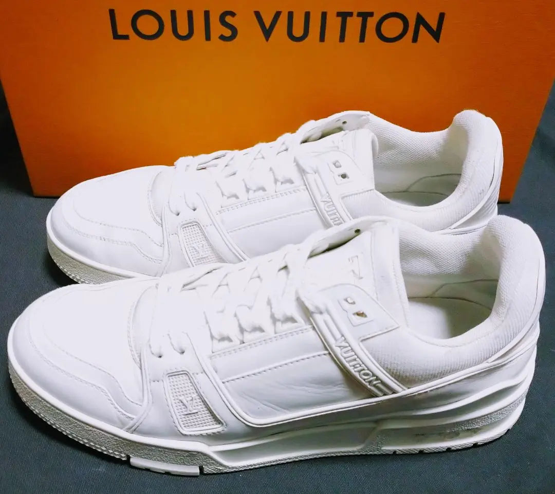 Louis Vuitton Zapatillas LV Trainer Line Todo Blanco 26.0cm | Caja de regalo LV Caja de regalo 26,0 cm